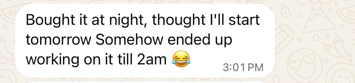 WhatsApp testimonial screenshot