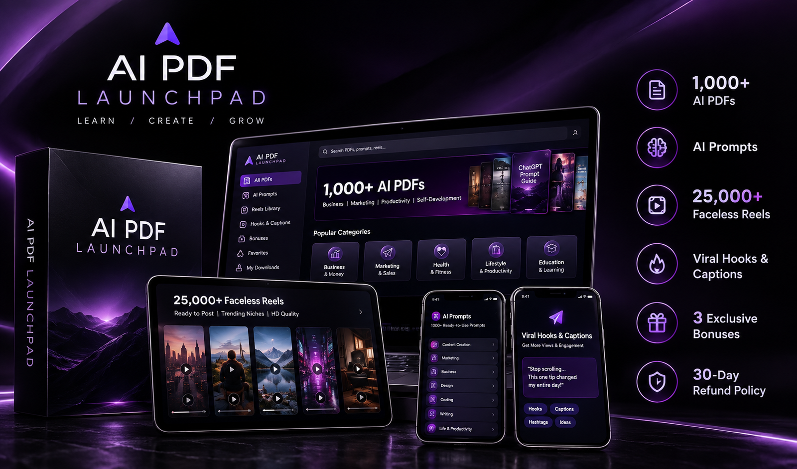 AI PDF Launchpad Complete System Mockup